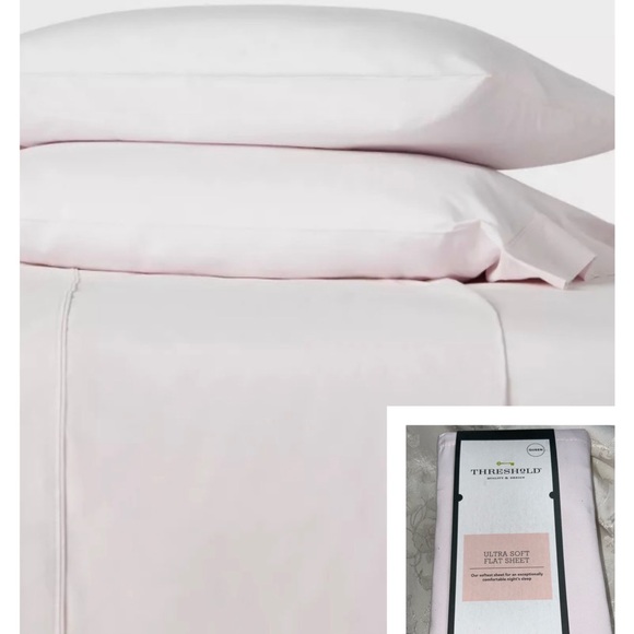 Threshold Bedding Threshold Queen Size Flat Sheet 30 Thread Count Ultra Soft All Cotton